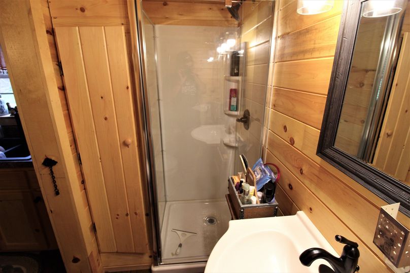 046 the shower area where a hot shower is welcome after an all day hunt