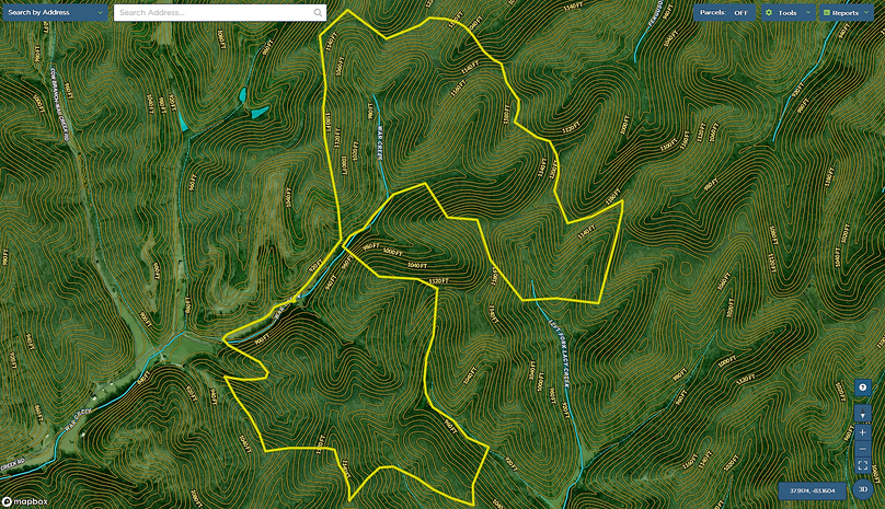 051 morgan 300 mapright aerial zoomed in with contour lines and water features