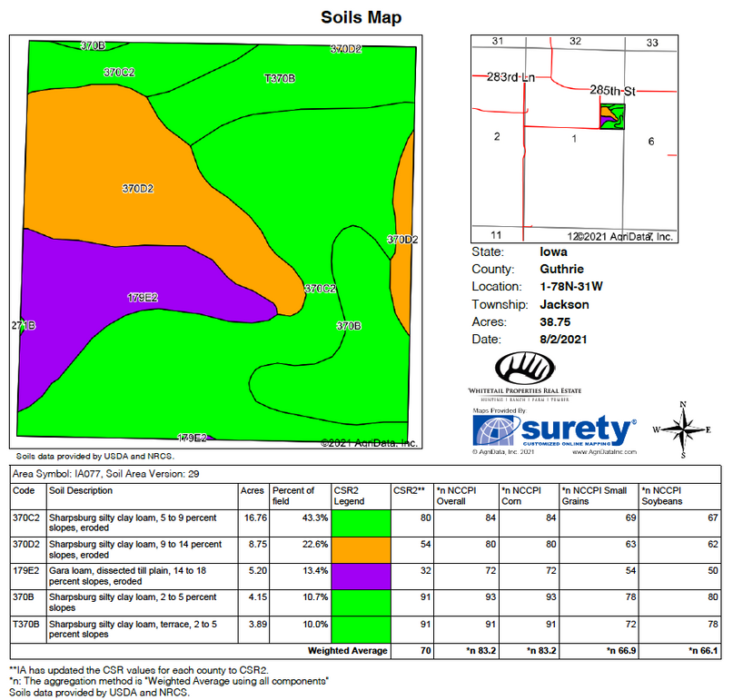Tract 1 soil map