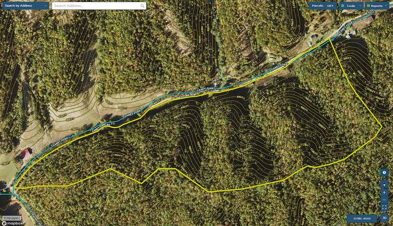 024 owsley 92 mapright aerial zoomed in with contour lines and water features