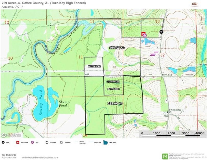 Aerial 2 topo approx. 729 acres coffee county, al