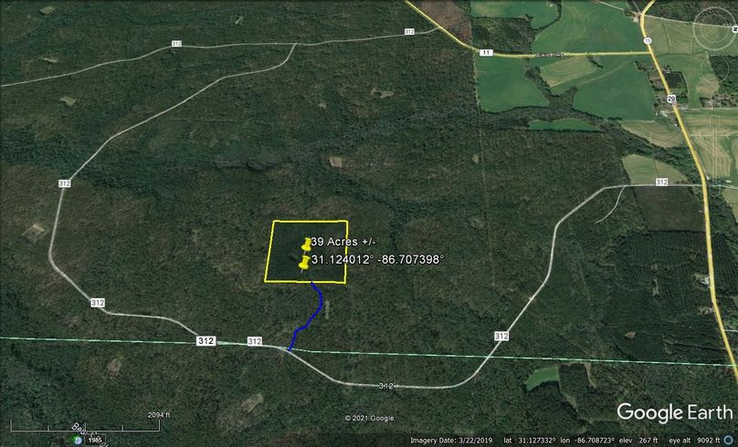 Aerial 5 approx. 39 acres escambia county, al