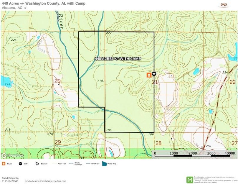 Aerial #5 TOPO Approx. 440 Acres Washington County, AL