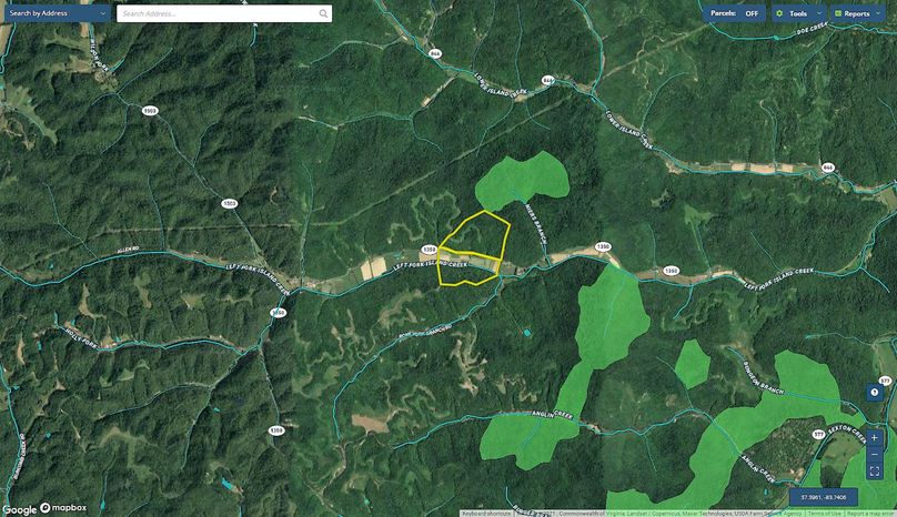 024 Owsley 121 Mapright aerial zoomed out with water features and National Forest copy