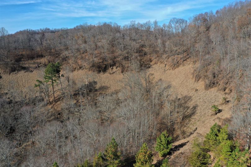 020 aerial drone shot of the reclaimed contour mine from many years back