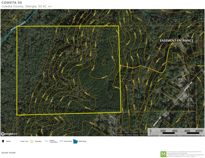 COWETA 50 Contour Map