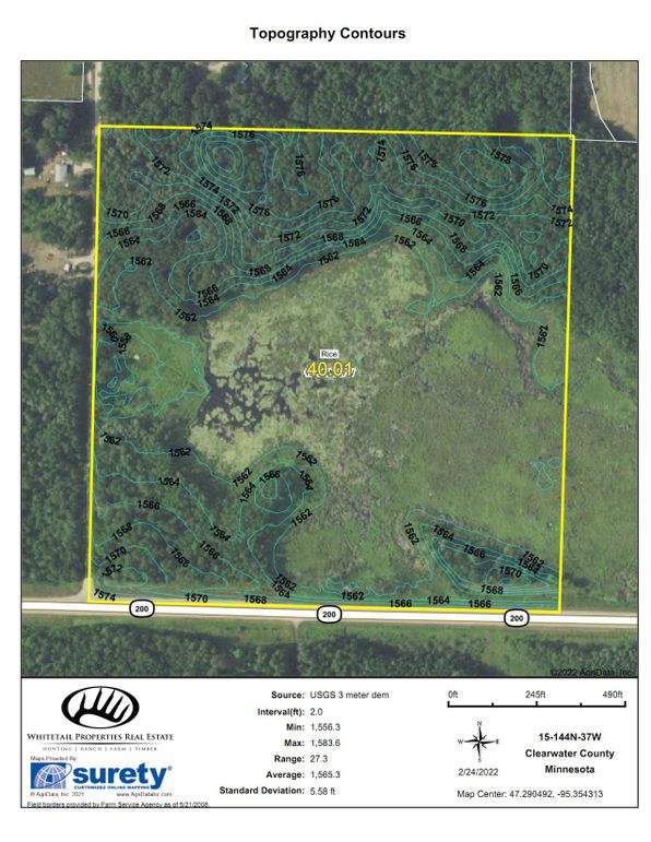 Clearwater Co 40 Topography Contours 