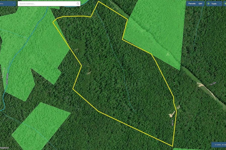 036 Lee 123 Mapright aerial zoomed in with water features and national forest copy