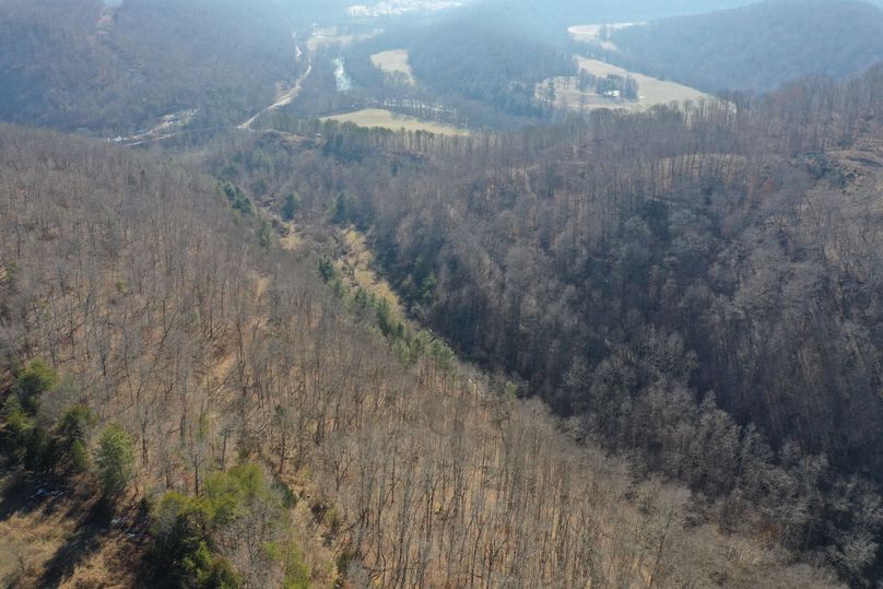 026 aerial drone shot from the north boundary looking south across the property