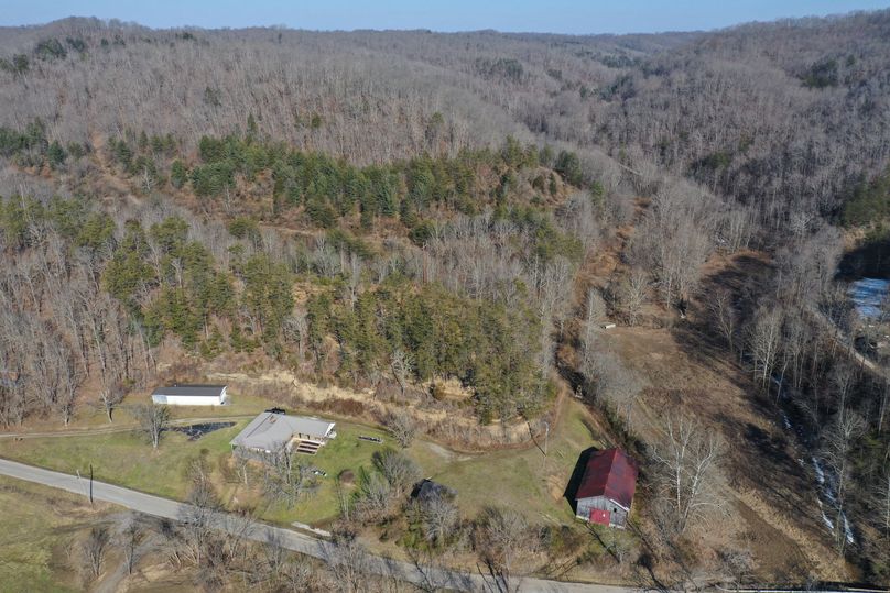 024 aerial drone shot from the southwest boundary looking northeast