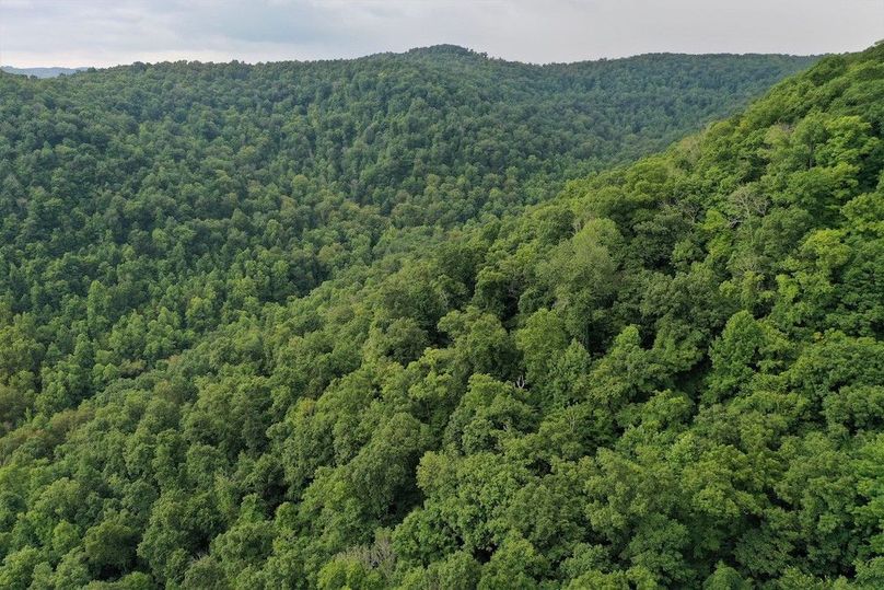 036 aerial drone shot looking up the west valley above the home and barn