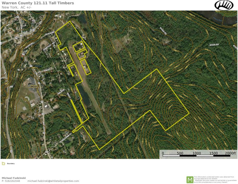 Warren County NY 121.11 Tall Timbers Topo Map