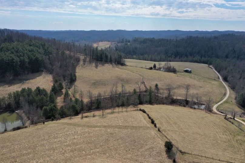 019 aerial drone shot from the north area of the property looking south across the uplands