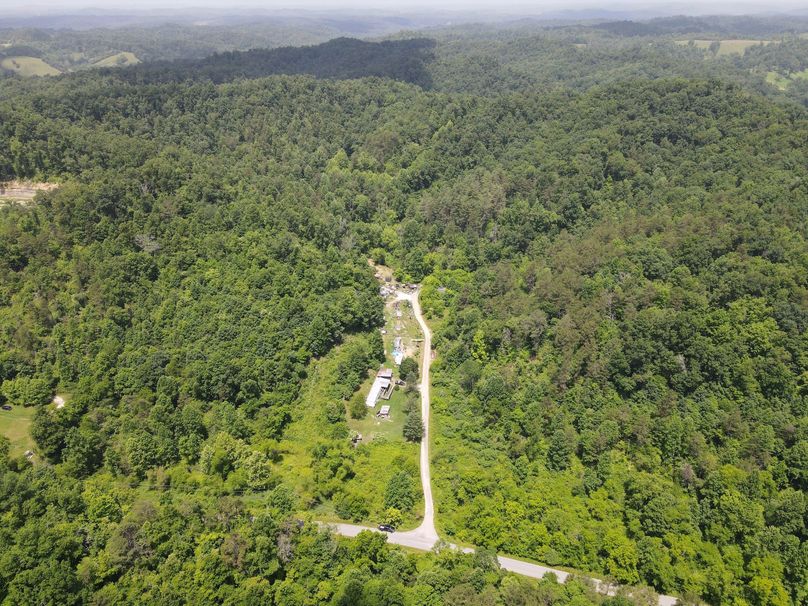 001 nice aerial drone overview of the property looking NW up the main valley