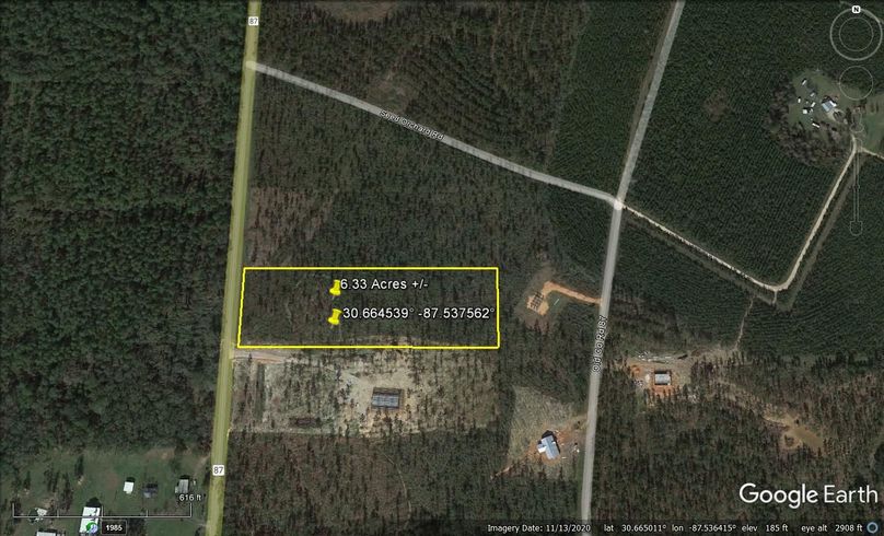 Aerial #1 Approx. 6.33 Acres Baldwin County, AL