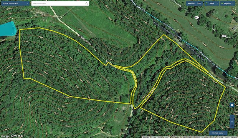 022 Breathitt 24.5 Mapright aerial zoomed in with contour lines and water features
