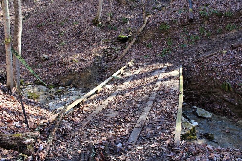 030 steel beam constructed bridge going across the creek