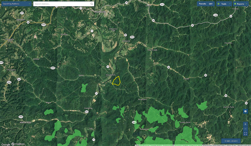 024 Owsley 127 Mapright aerial zoomed out with public land