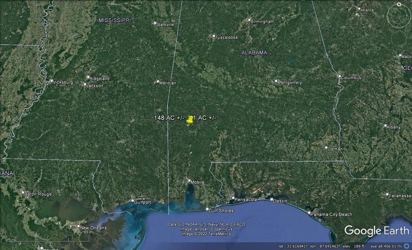 Aerial #6 Approx. 149 Acres Clarke County, AL