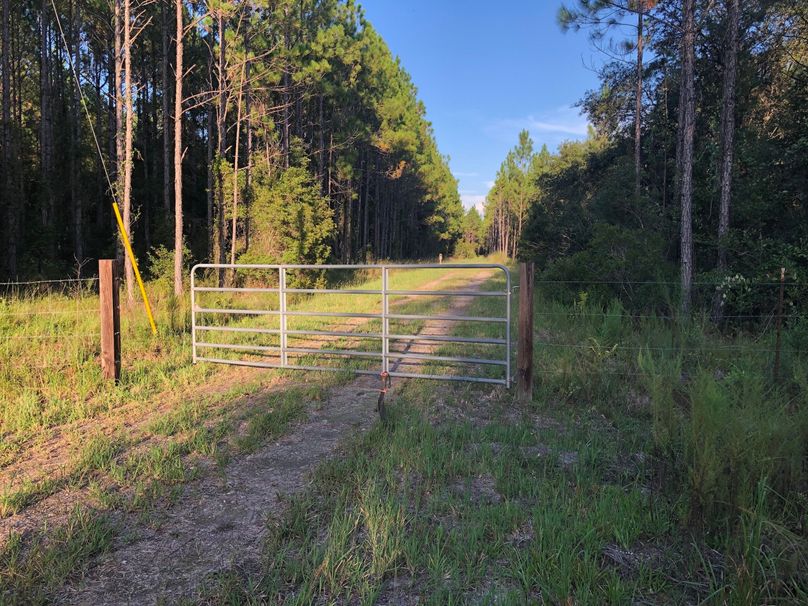 6. Main property gate looking east on NW 147th Trail