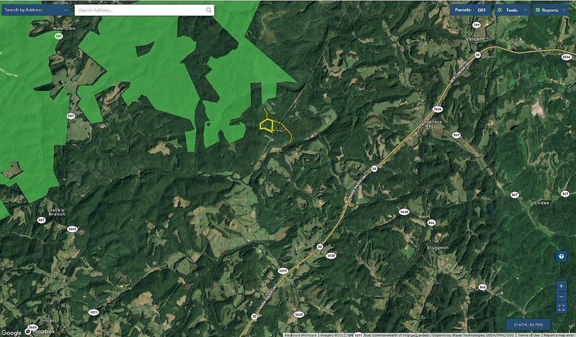 015 Owsley 17.74 Mapright aerial zoomed out with National Forest