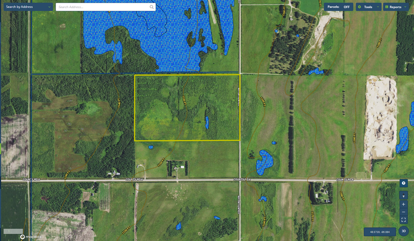 Roseau 100 Wetlands Map
