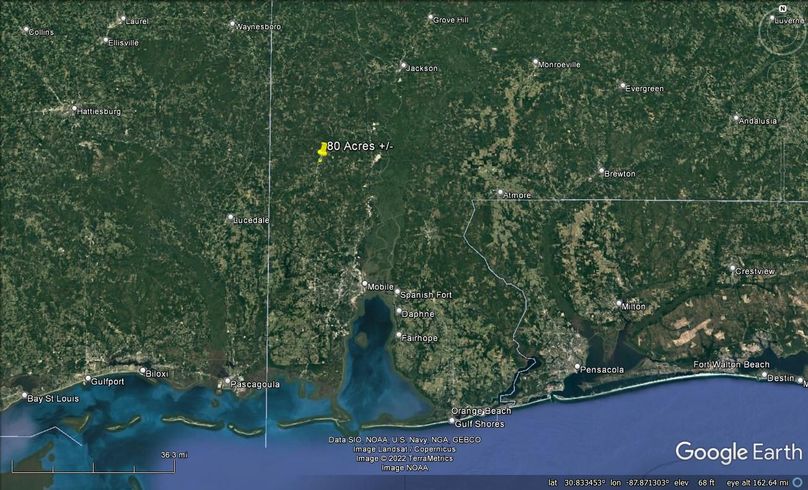 Aerial #9 Approx. 80 Acres Mobile County, AL