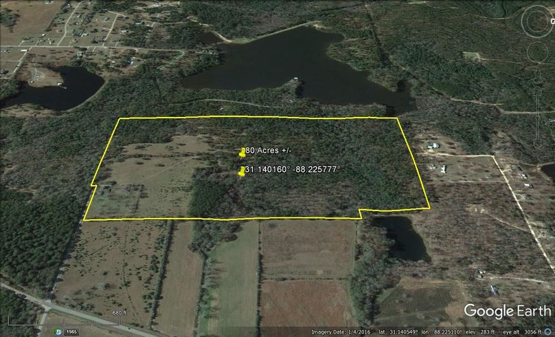 Aerial #5 Approx. 80 Acres Mobile County, AL