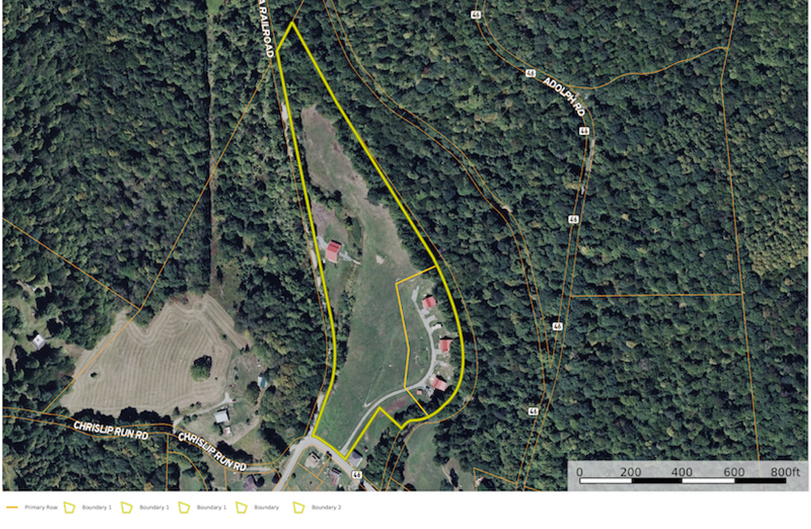 Randolph Co WV 9 land and barn dark horse map 1 site