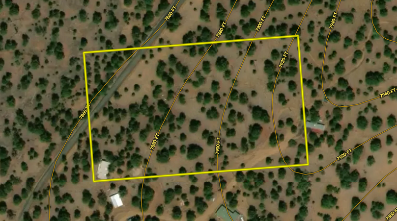 Aerial with contours