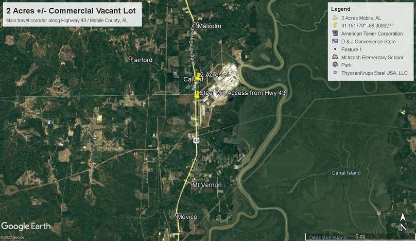 Aerial #5 Approx. 2 Acres Mobile County, AL