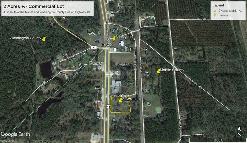 Aerial #2 Approx. 2 Acres Mobile County, AL