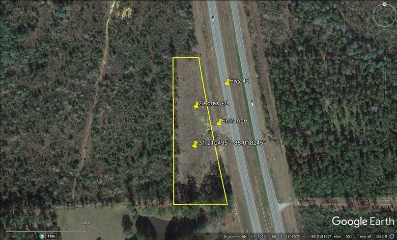 Aerial #1 Approx. 2 Acres Washington County, AL