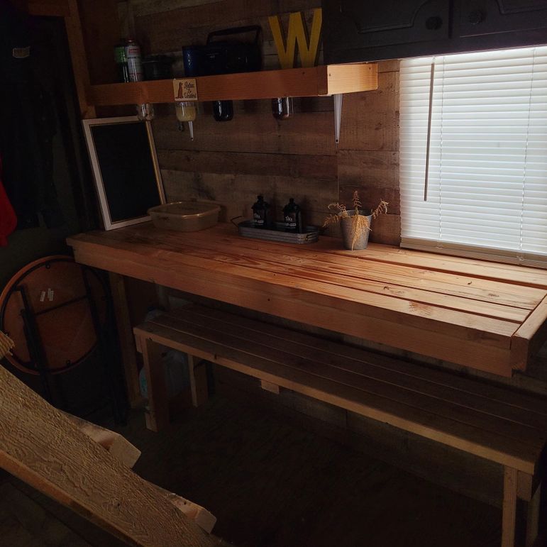6 Inside cabin kitchen work area