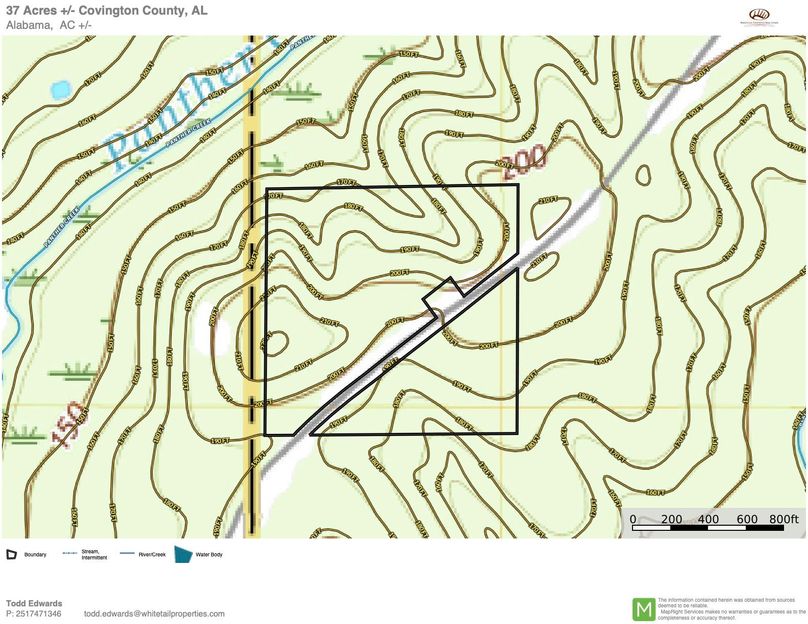 Topo Map Overview - Approx. 37 Acres Covington County, AL copy