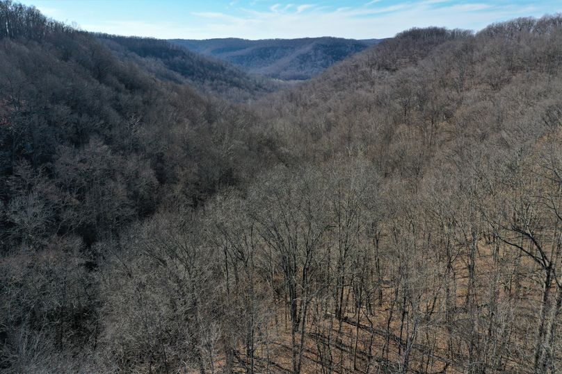 021 aerial drone shot looking down the valley from the old homestead