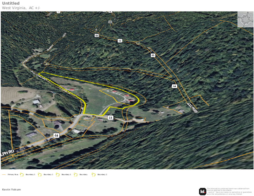 Randolph Co WV 9 land and barn dark horse map 3D