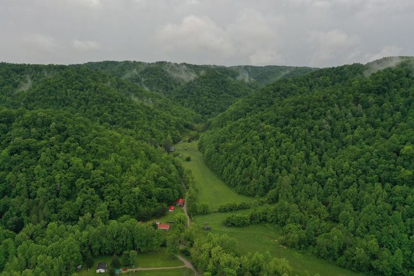 002 aerial drone shot from the north looking south across the property