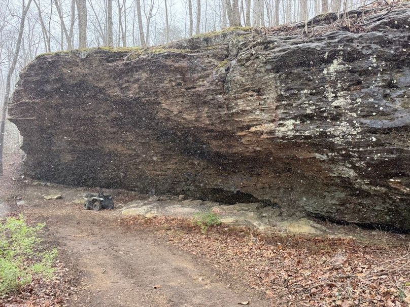 015 notice the 4wheeler for perspective of the size of this rock shelter