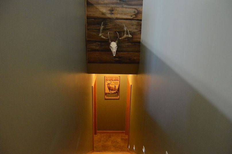 Stairway to finished basement