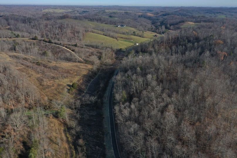 043 aerial drone shot showing the small section on the southeast side of KY 3420