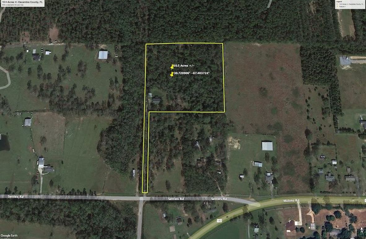 Aerial #1 Approx. 10.5 Acres Escambia County, FL