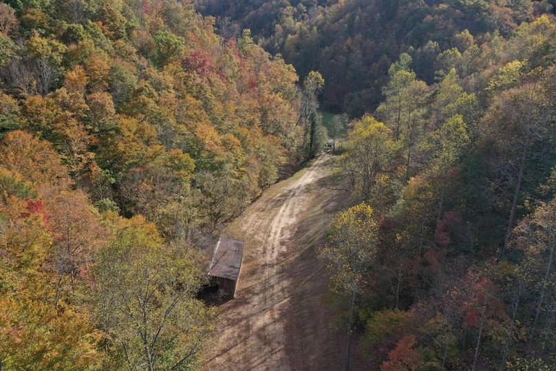 010 aerial drone shot of the front area of the property
