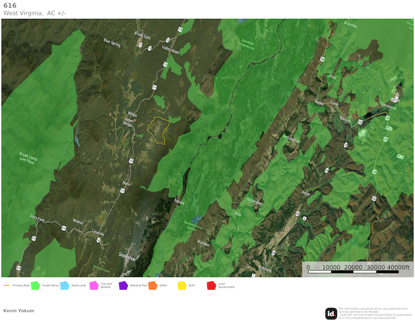 Rand Co WV 616 WV land fund map 5 national forest land