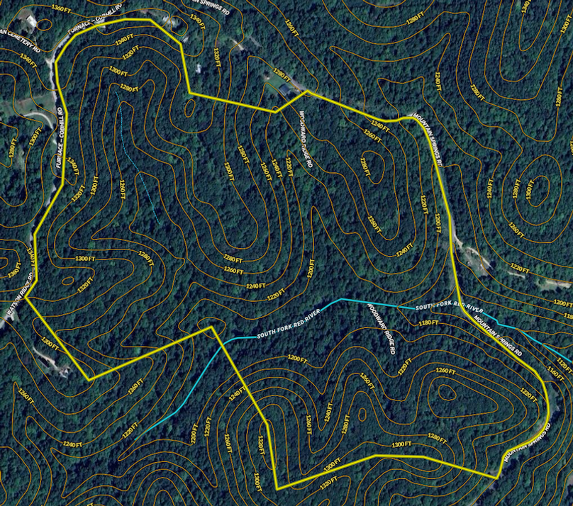 040 LandiD view showing contours and watersheds