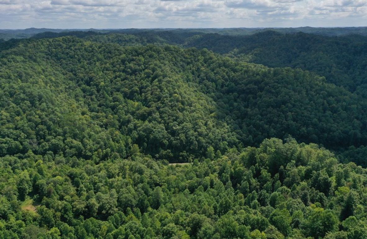 004 aerial drone shot from the west ridge looking across at the east section of the property