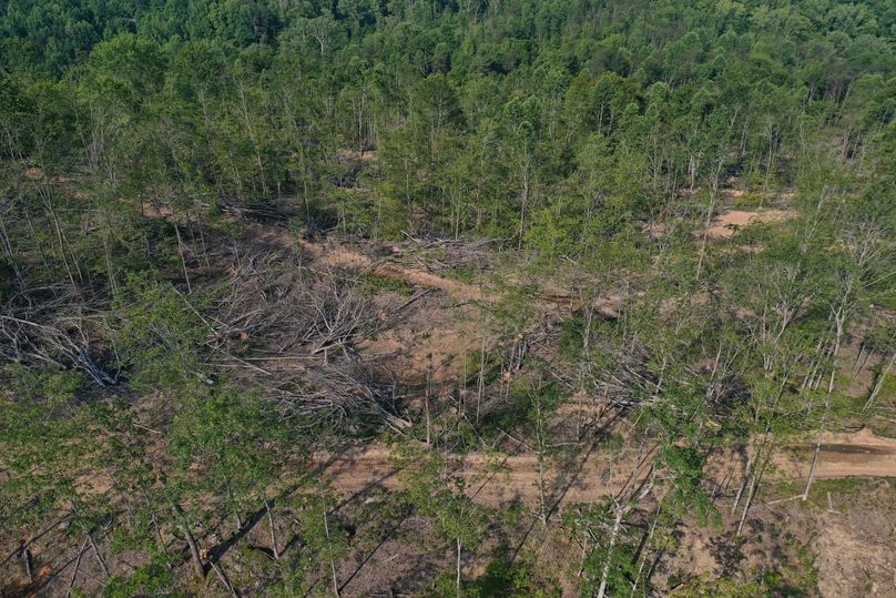 017 low elevation drone view of the final phase of the logging project