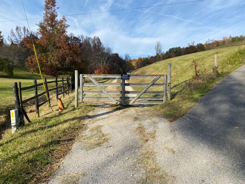 030 the closed gate at the entrance to the property