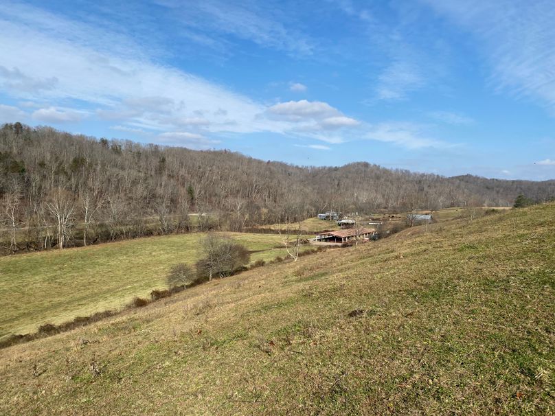 002 ground level view of the west section of the property looking north toward the barns and structures copy