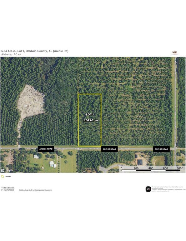 Aerial #1 Approx. 5.04 Acres Baldwin County, AL